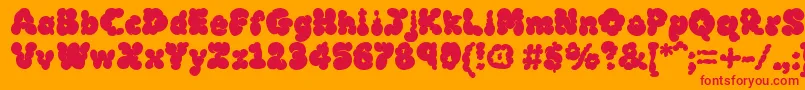 フォントMcklb – オレンジの背景に赤い文字