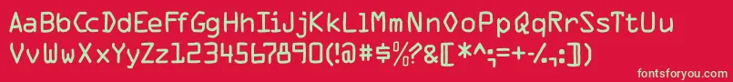 Mkocr Font – Green Fonts on Red Background