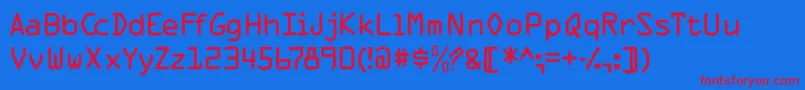 Mkocr Font – Red Fonts on Blue Background