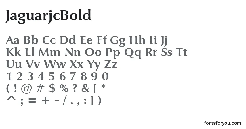 JaguarjcBold Font – alphabet, numbers, special characters