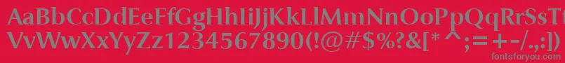 Czcionka JaguarjcBold – szare czcionki na czerwonym tle