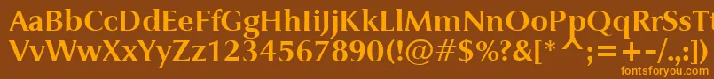JaguarjcBold-fontti – oranssit fontit ruskealla taustalla