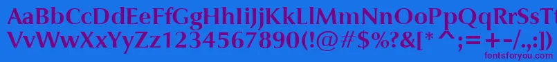 JaguarjcBold-Schriftart – Violette Schriften auf blauem Hintergrund