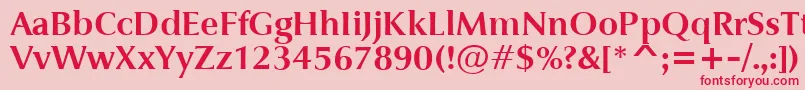 JaguarjcBold-Schriftart – Rote Schriften auf rosa Hintergrund