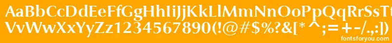 JaguarjcBold-Schriftart – Weiße Schriften auf orangefarbenem Hintergrund