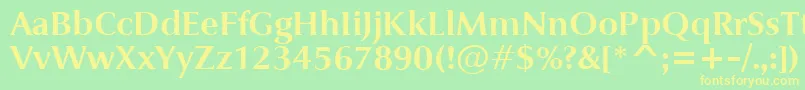 JaguarjcBold-Schriftart – Gelbe Schriften auf grünem Hintergrund