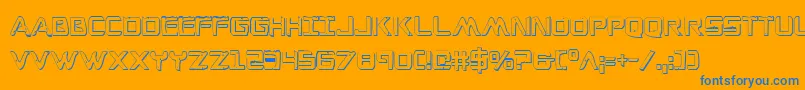 WarEagle3DCondensed Font – Blue Fonts on Orange Background