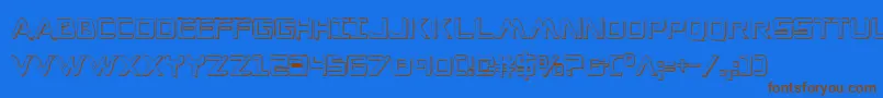 Police WarEagle3DCondensed – polices brunes sur fond bleu