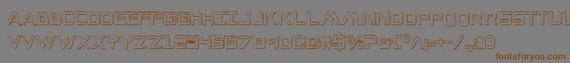 Czcionka WarEagle3DCondensed – brązowe czcionki na szarym tle