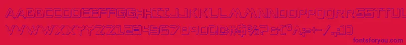 WarEagle3DCondensed Font – Purple Fonts on Red Background