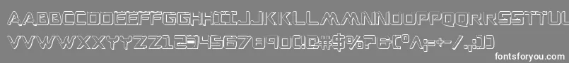 Fonte WarEagle3DCondensed – fontes brancas em um fundo cinza