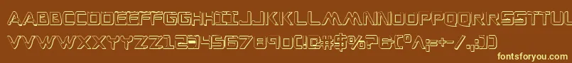フォントWarEagle3DCondensed – 黄色のフォント、茶色の背景