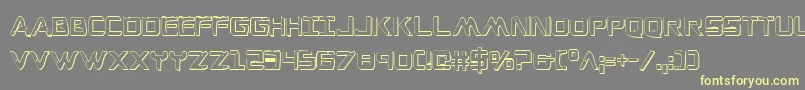 WarEagle3DCondensed-fontti – keltaiset fontit harmaalla taustalla