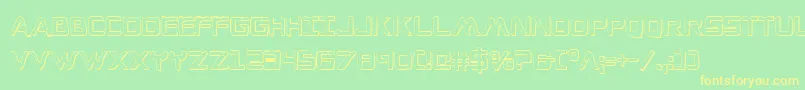 WarEagle3DCondensed Font – Yellow Fonts on Green Background
