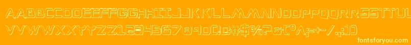 Шрифт WarEagle3DCondensed – жёлтые шрифты на оранжевом фоне