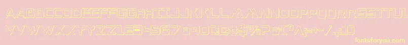 フォントWarEagle3DCondensed – 黄色のフォント、ピンクの背景