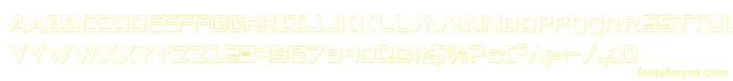 Czcionka WarEagle3DCondensed – żółte czcionki na białym tle