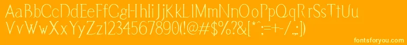 Vendetta Font – Yellow Fonts on Orange Background