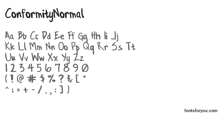 Schriftart ConformityNormal – Alphabet, Zahlen, spezielle Symbole