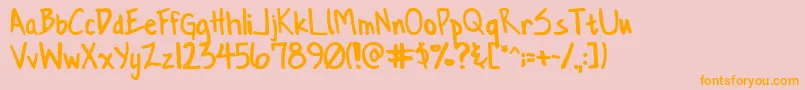 Fonte ConformityNormal – fontes laranjas em um fundo rosa
