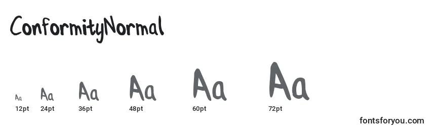 ConformityNormal Font Sizes