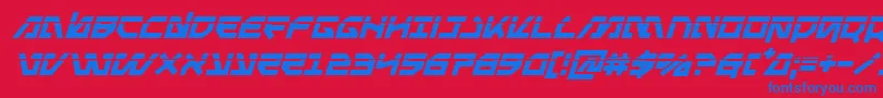 Metalstormlaserital Font – Blue Fonts on Red Background