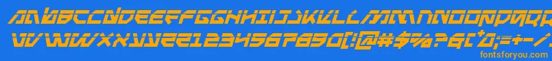 Metalstormlaserital Font – Orange Fonts on Blue Background