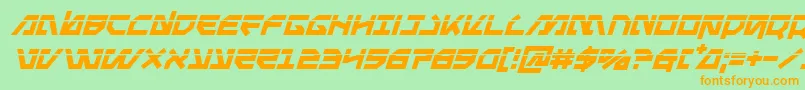 Metalstormlaserital Font – Orange Fonts on Green Background