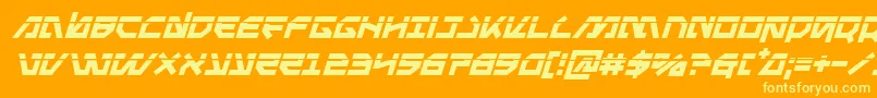 Metalstormlaserital Font – Yellow Fonts on Orange Background