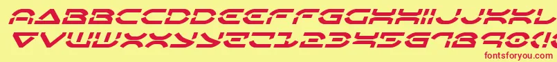 Oberondeuxexpandital Font – Red Fonts on Yellow Background