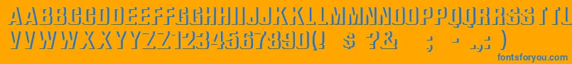 フォントReliefGroteskBold – オレンジの背景に青い文字