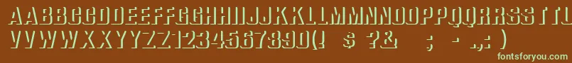 ReliefGroteskBold-fontti – vihreät fontit ruskealla taustalla
