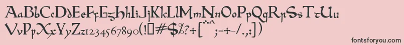 フォントBeowulfModern – ピンクの背景に黒い文字