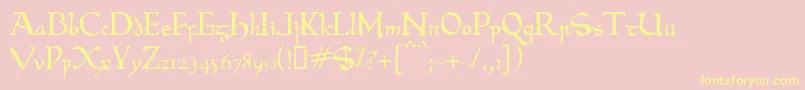 BeowulfModern Font – Yellow Fonts on Pink Background