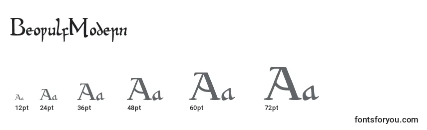 Größen der Schriftart BeowulfModern