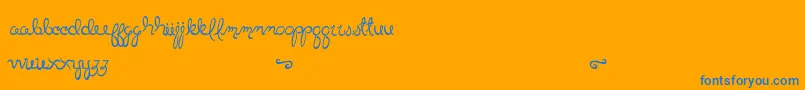 LittleBlissBold-Schriftart – Blaue Schriften auf orangefarbenem Hintergrund