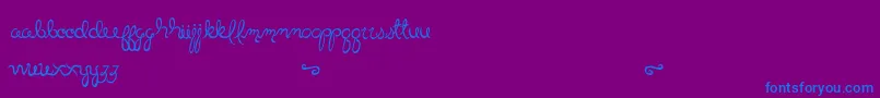 LittleBlissBold-Schriftart – Blaue Schriften auf violettem Hintergrund