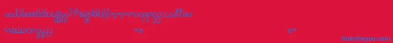 LittleBlissBold Font – Blue Fonts on Red Background