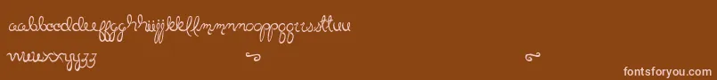 LittleBlissBold-Schriftart – Rosa Schriften auf braunem Hintergrund