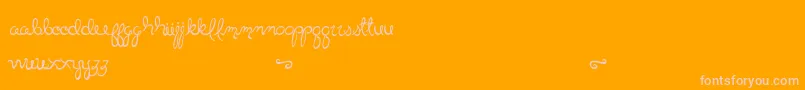 LittleBlissBold-Schriftart – Rosa Schriften auf orangefarbenem Hintergrund