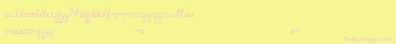 LittleBlissBold-Schriftart – Rosa Schriften auf gelbem Hintergrund