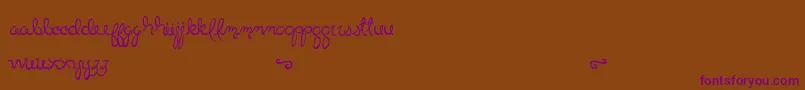 LittleBlissBold-Schriftart – Violette Schriften auf braunem Hintergrund