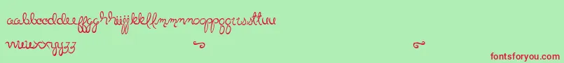 LittleBlissBold-Schriftart – Rote Schriften auf grünem Hintergrund