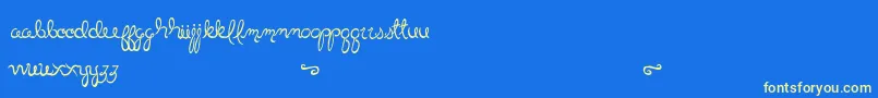 LittleBlissBold-Schriftart – Gelbe Schriften auf blauem Hintergrund