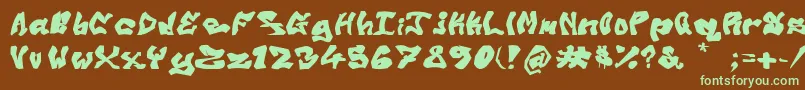 OldSkoolGraff-fontti – vihreät fontit ruskealla taustalla