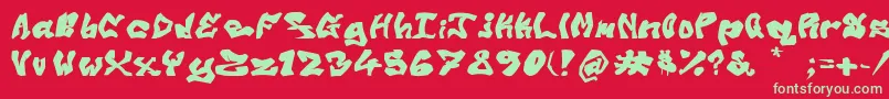 OldSkoolGraff Font – Green Fonts on Red Background