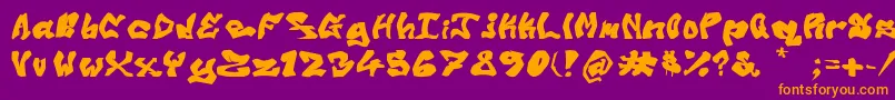 OldSkoolGraff Font – Orange Fonts on Purple Background