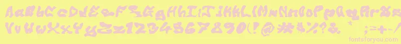 Шрифт OldSkoolGraff – розовые шрифты на жёлтом фоне