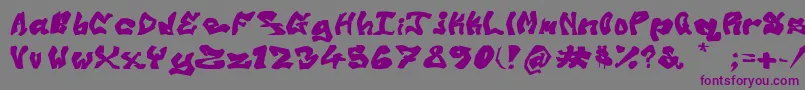 フォントOldSkoolGraff – 紫色のフォント、灰色の背景