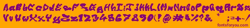 Шрифт OldSkoolGraff – фиолетовые шрифты на оранжевом фоне